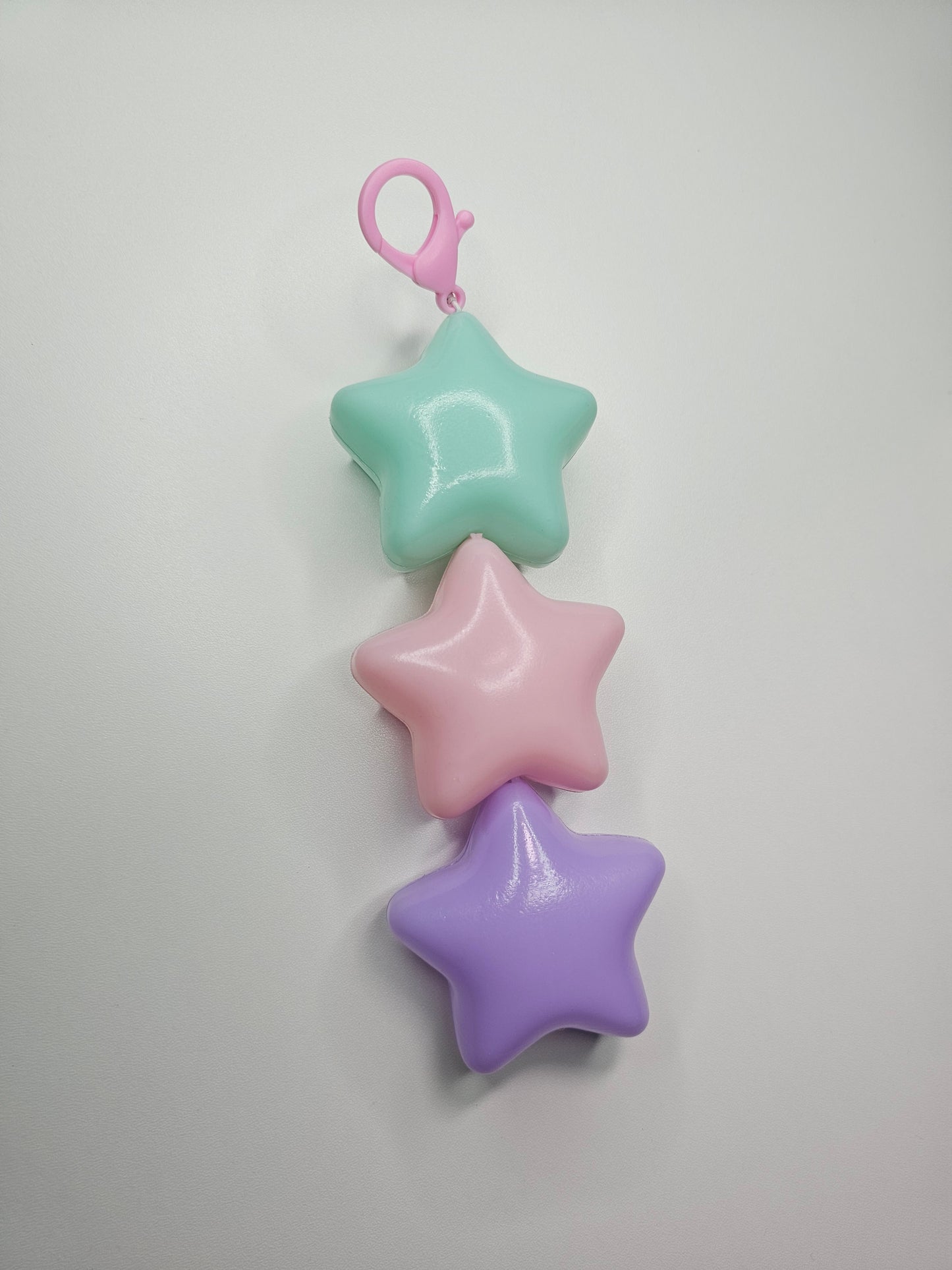 Jumbo Puffy star Keychains triple stars