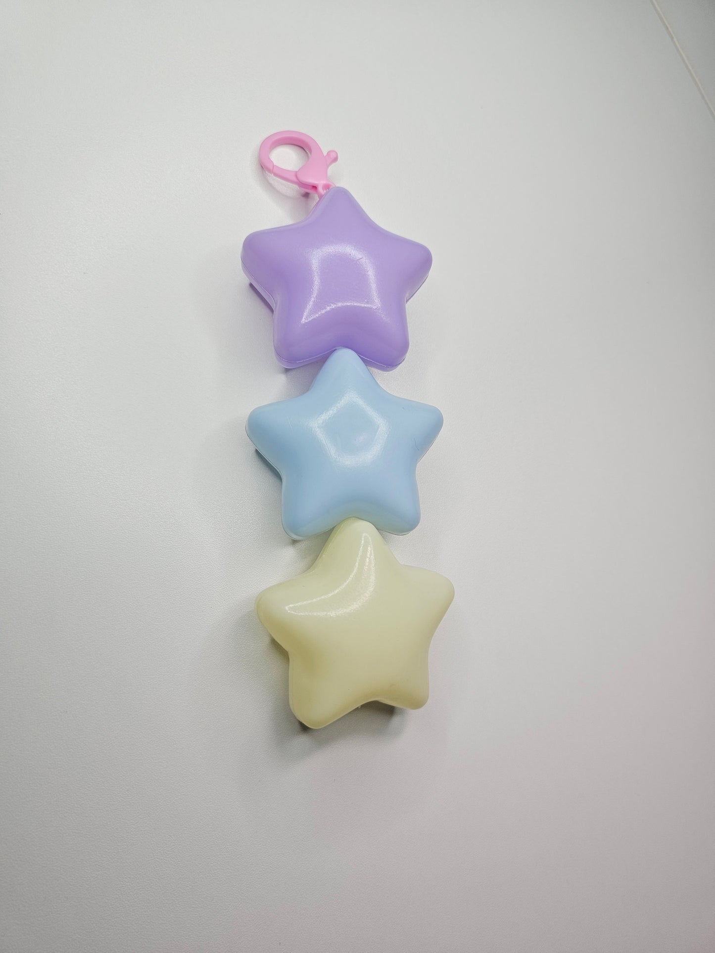 Jumbo Puffy star Keychains triple stars