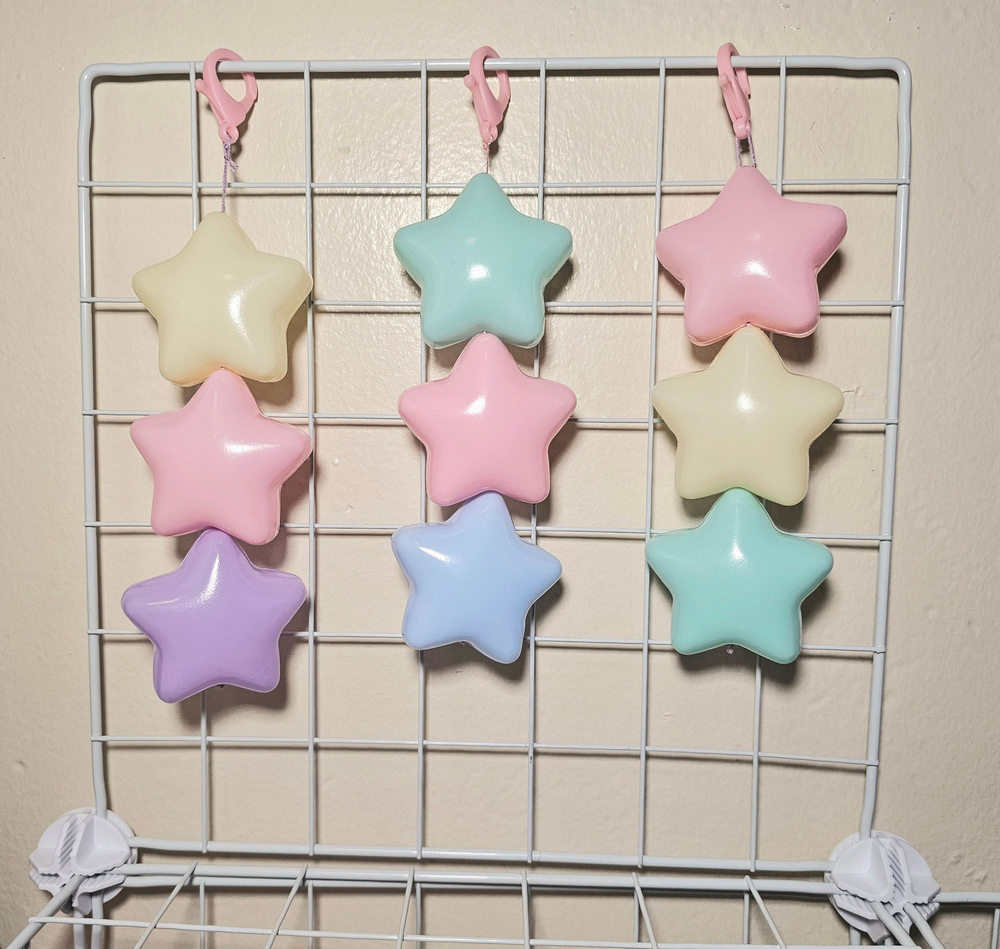 Jumbo Puffy star Keychains triple stars