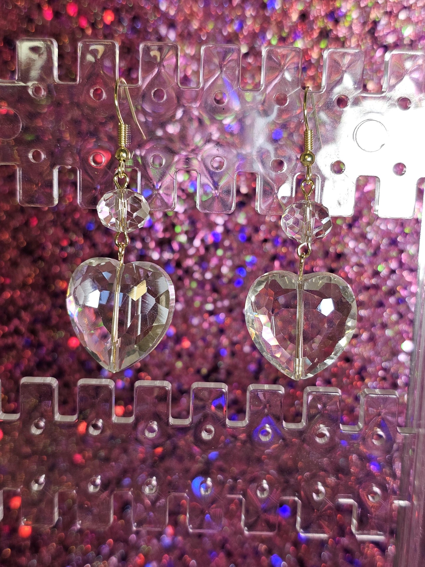 Heart large Kawaii earrings (clear)