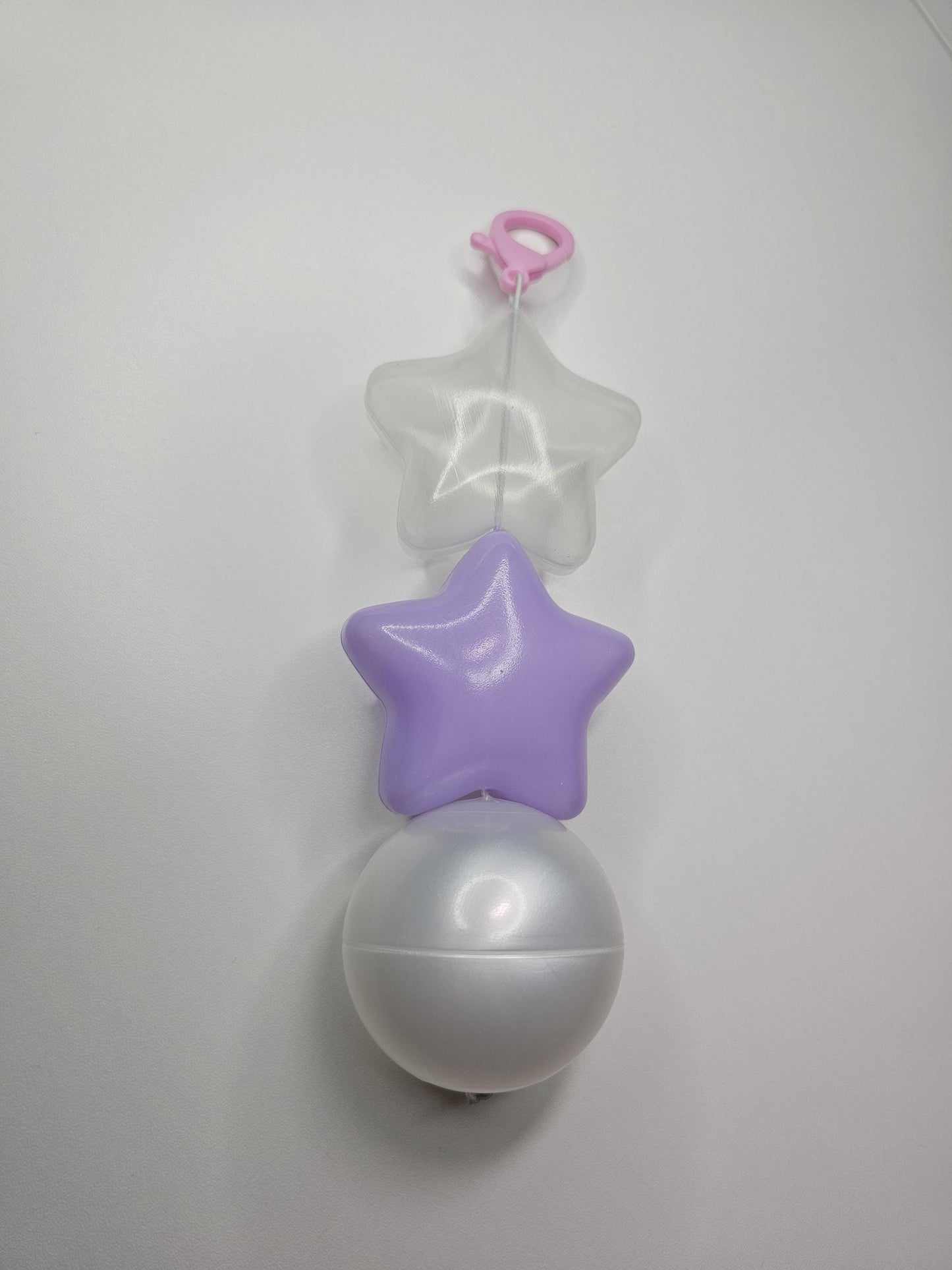 Puffy star keychain Purple,clear, and silver. fairy kei, yume kawaii, decora fashion
